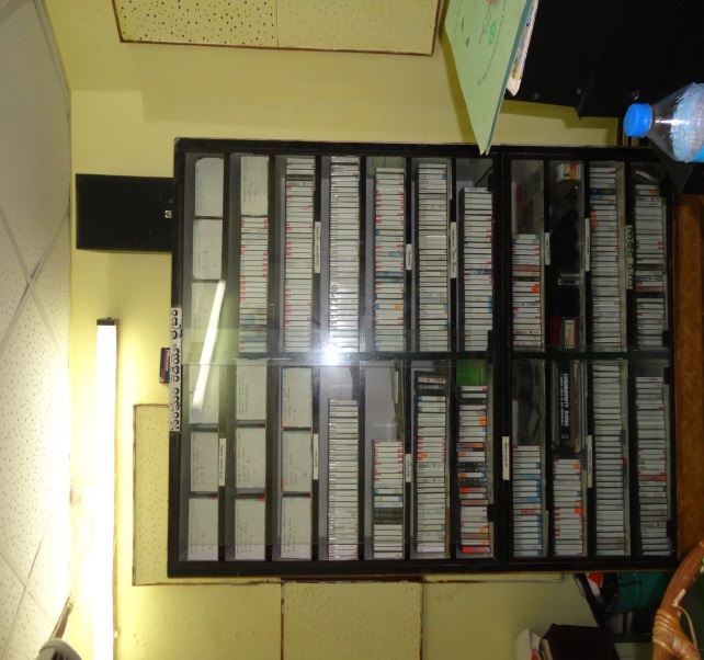 A collection of Radio programme tapes at Sangam Radio